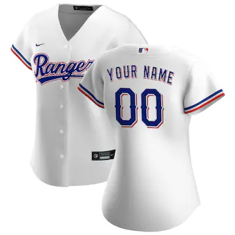 womens nike white texas rangers home replica custom jersey